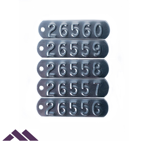 Serialized Metal Tags | Numbered Tags | Metal Marker Mfg