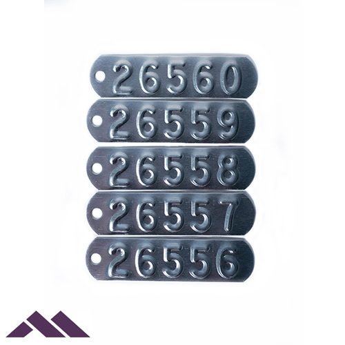 Serial Number Tags | Serialized Metal Tags | Metal Marker Mfg.