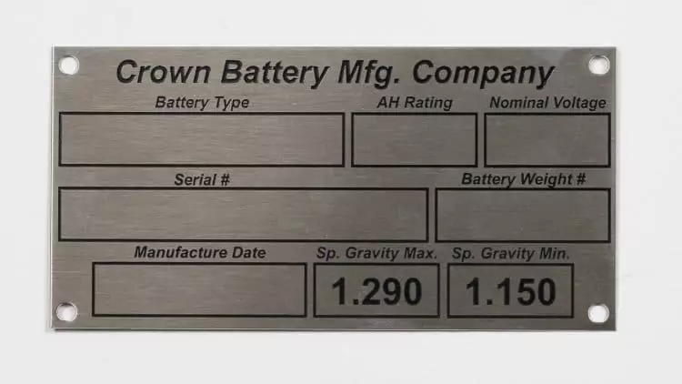 Metal Tags for Industrial Part Identification