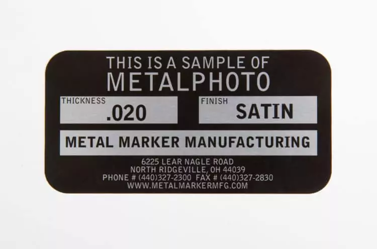 MetalPhoto Sample Metal Marker Manufacturing .020 Satin