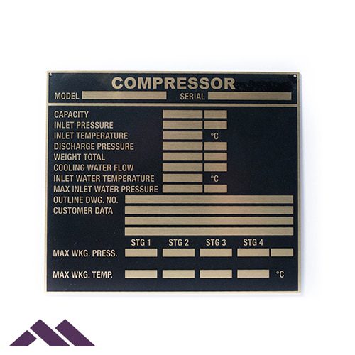 Large Format Engraved Data Plate Black Natural