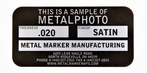 MetalPhoto Sample Metal Marker Manufacturing .020 Satin
