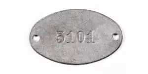 Oval Shaped Metal Stamped Tag 5101 Two Holes