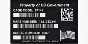 UID IUID Mil Std 130 Example Tag Property of US Government