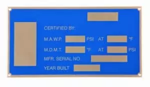 Blue Screen Printed Metal Nameplate