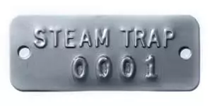 Embossed Metal Steam Trap Tag 0001