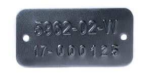 Stainless Steel Embossed Tag Example