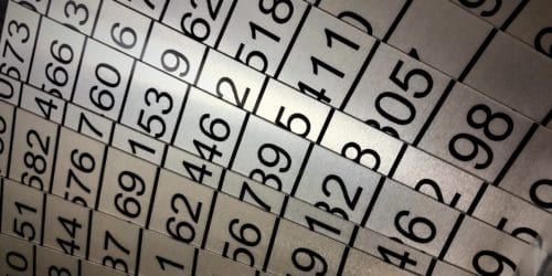 MetalPhoto Aluminum Sheets Numbers