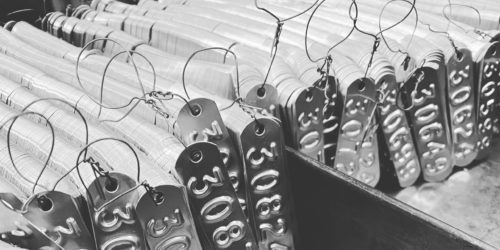 serialized embossed tags
