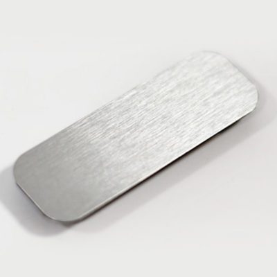 A blank aluminum tag