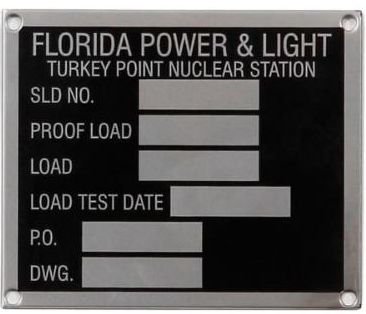 Equipment ID tags for a nuclear station