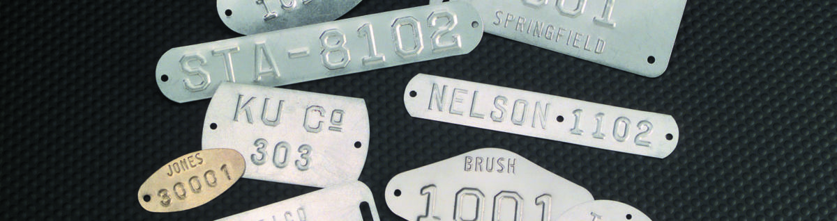 stamped metal numbered valve tags