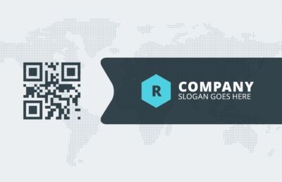 A metal business card with engraved QR code